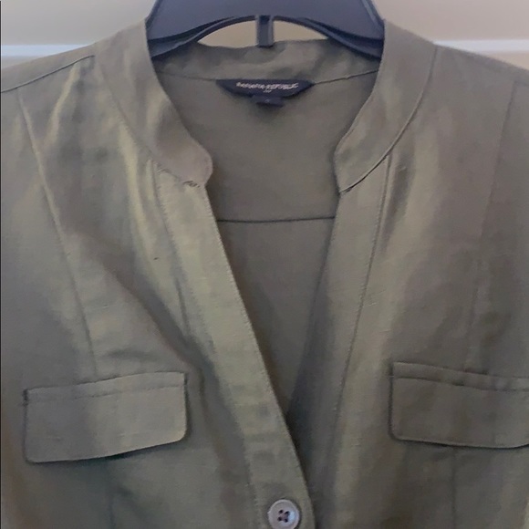 [Banana Republic] olive linen safari dress - Picture 3 of 10